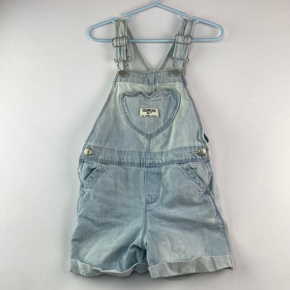 OshKosh 4T light faded denim overall shorts